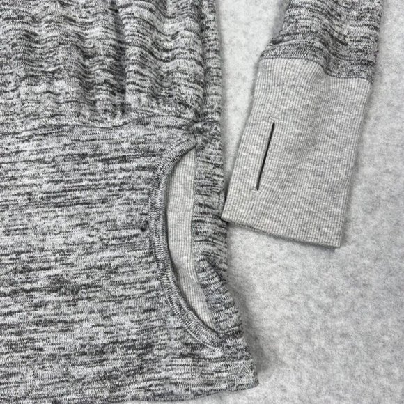 Athleta Womens Cowl Neck Sweatshirt Size Small Heathered Gray Pockets Thumbholes - Picture 5 of 11